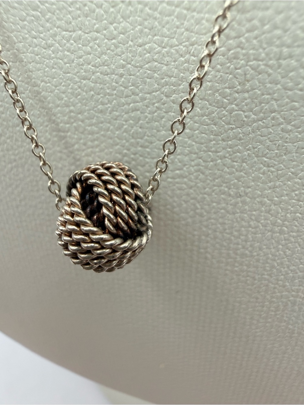 Tiffany & Co. Silver Rope Knot Pendant Necklace